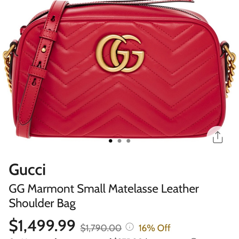 Small Gucci marmont  leather bag - Picture 11 of 12